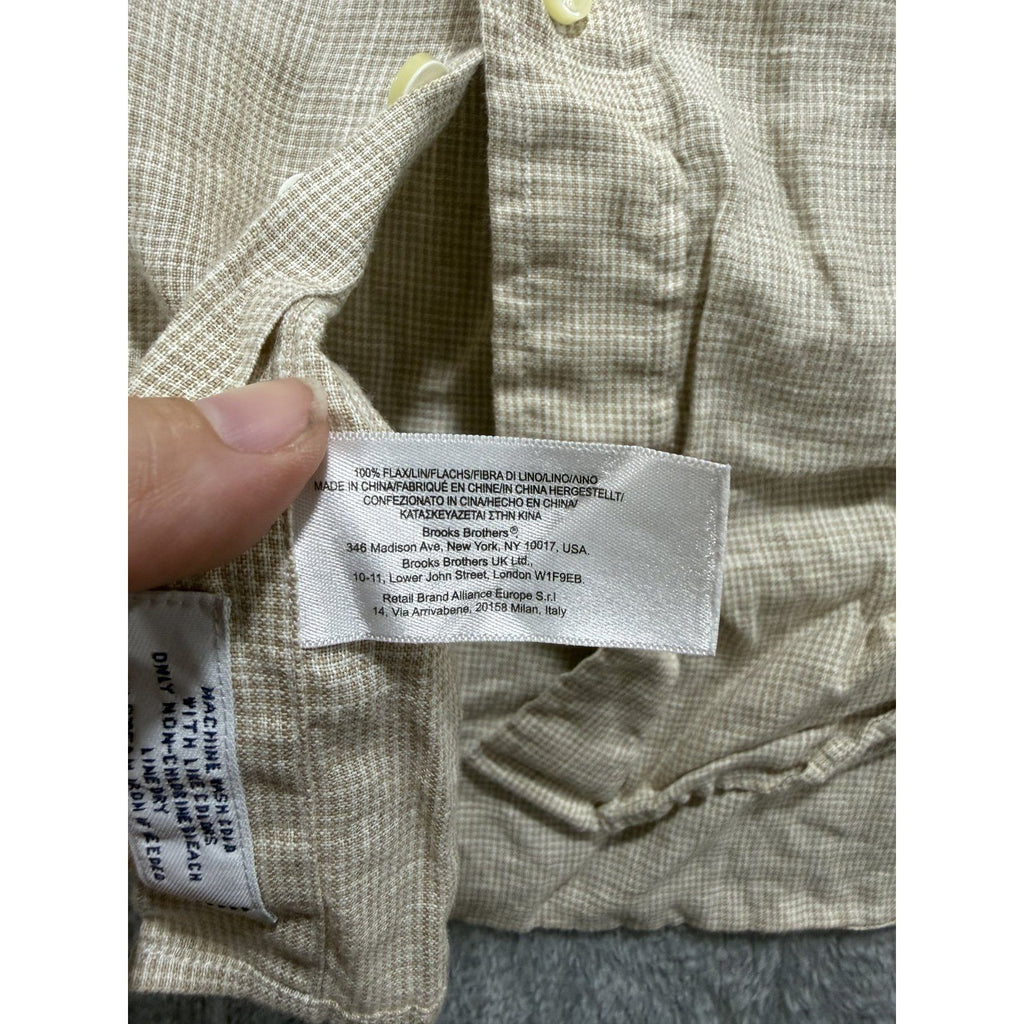 Brooks Brothers Men's Beige Irish Linen Shirt XL, photo 7 of 9