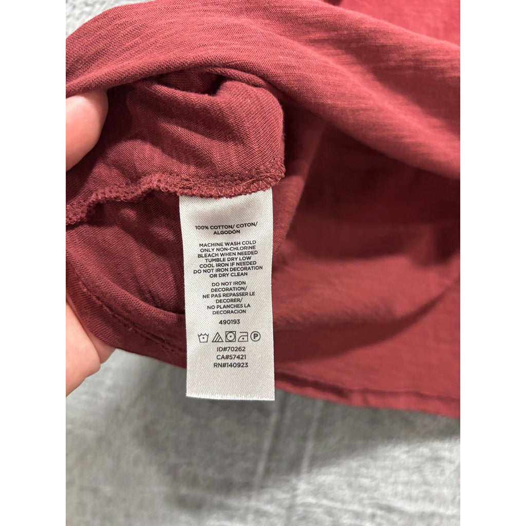 LOFT Outlet Womens M Rust Red Short Sleeve Scoop Neck Tee Casual Minimalist Top