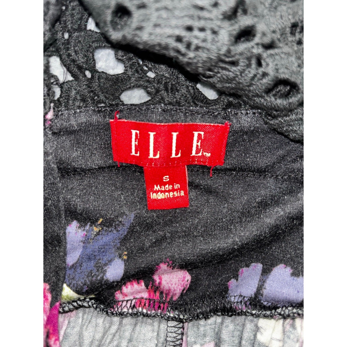 Elle Womens S Black Pink Floral Maxi Dress Lace Back Boho Casual
