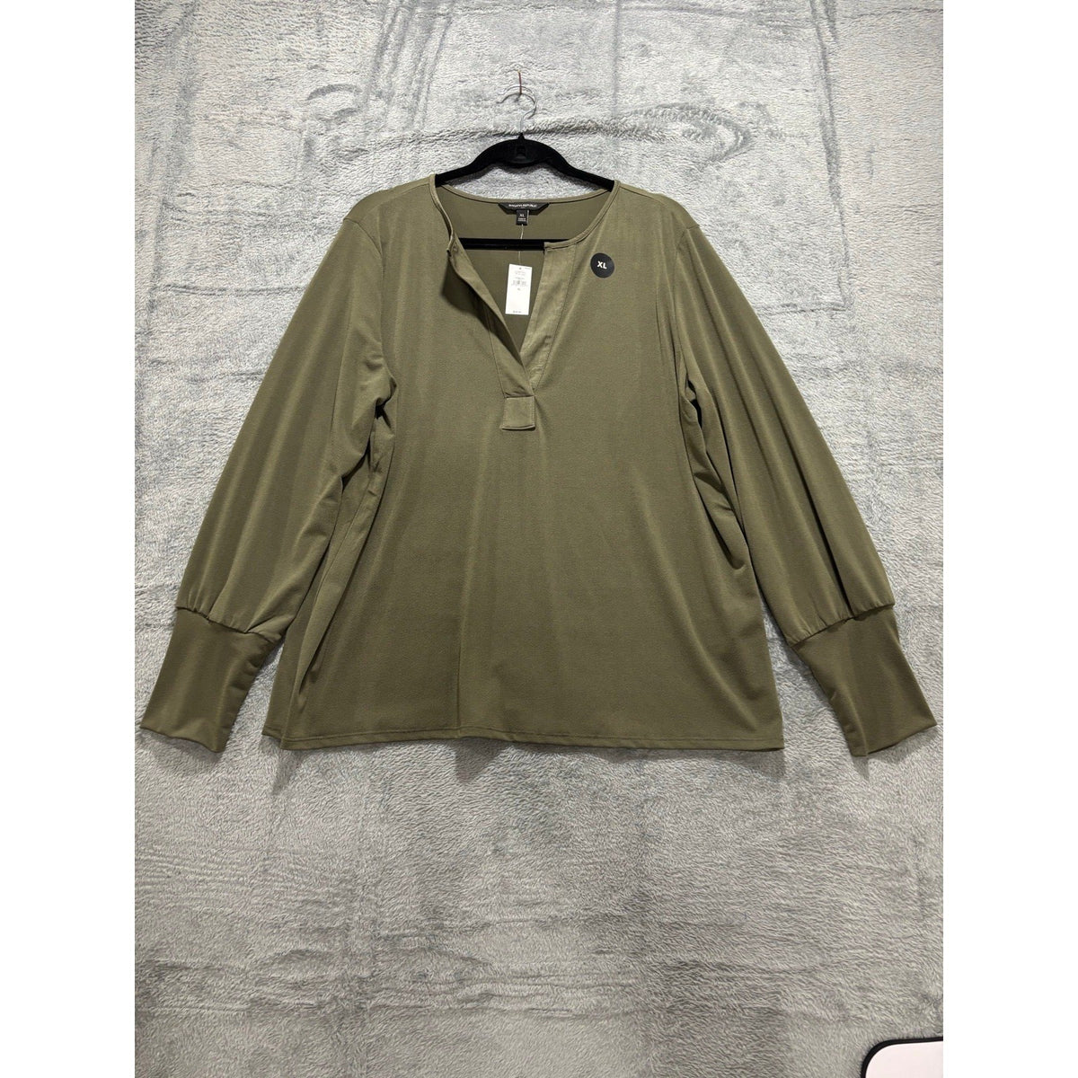 Banana Republic XL Olive Green Womens V-Neck Tunic Top Casual Cozy
