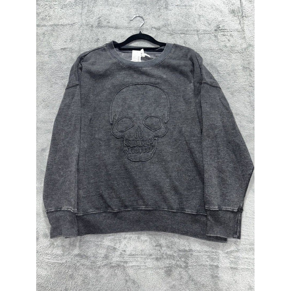 Maurices Women's Charcoal Skull Sweatshirt Size L