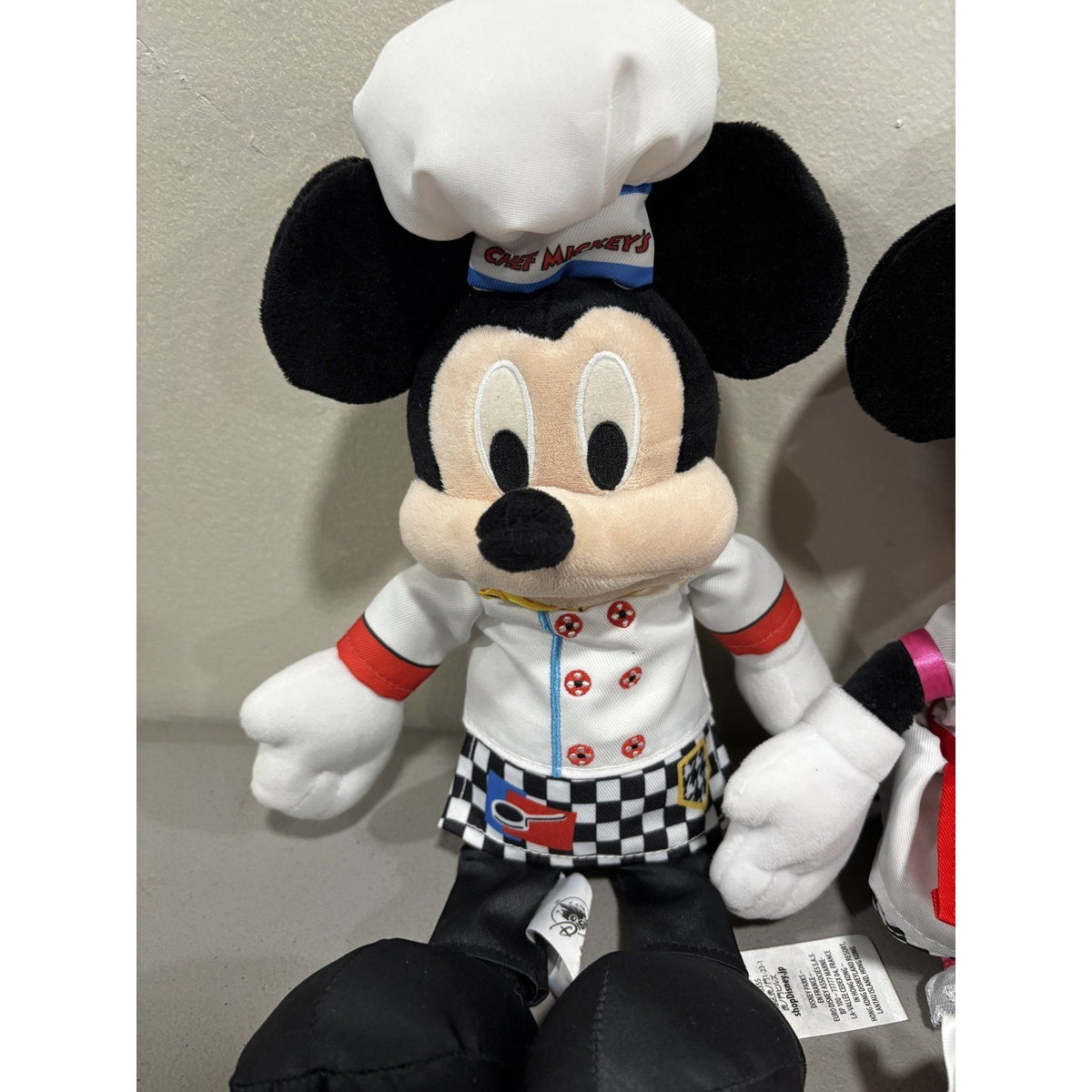 Disney Parks Chef Mickey and Minnie Mouse Plush Set of 2 OS Chef Outfits Kids