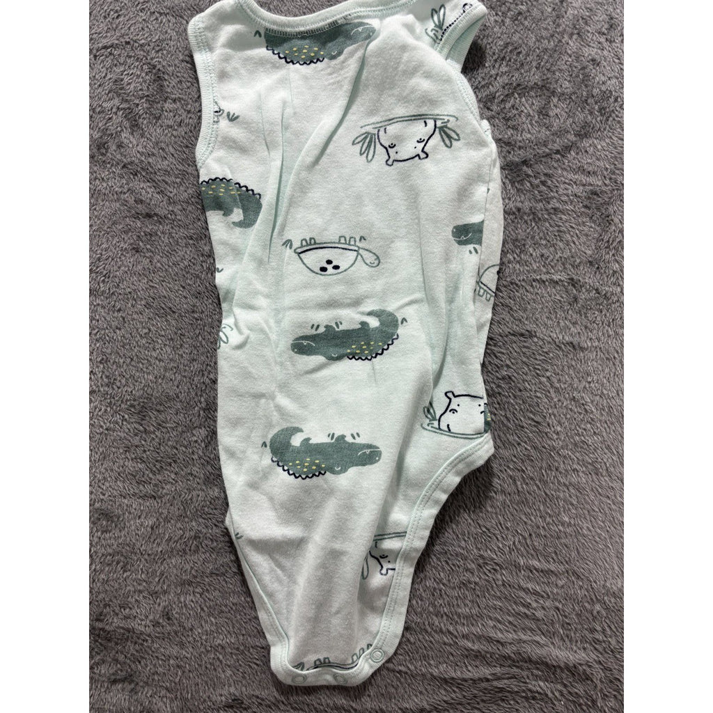 Carter's Baby 12M Whale Romper, Denim Shorts and 4 Bodysuits 6 Piece Bundle