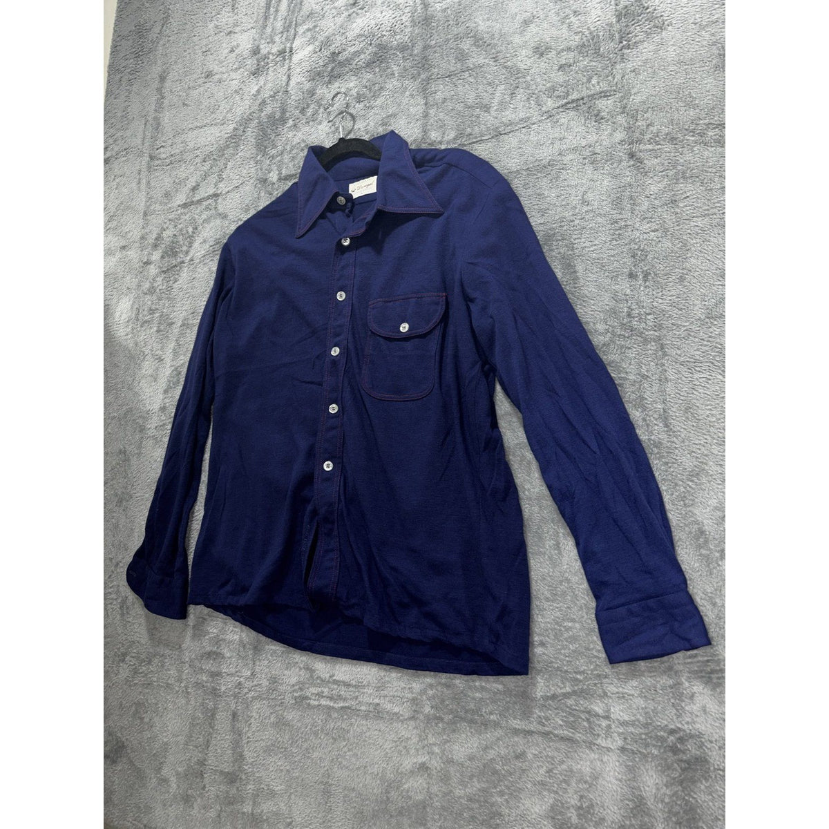 Gallerie Donegal Mens L Navy Long Sleeve Button Up Shirt Classic