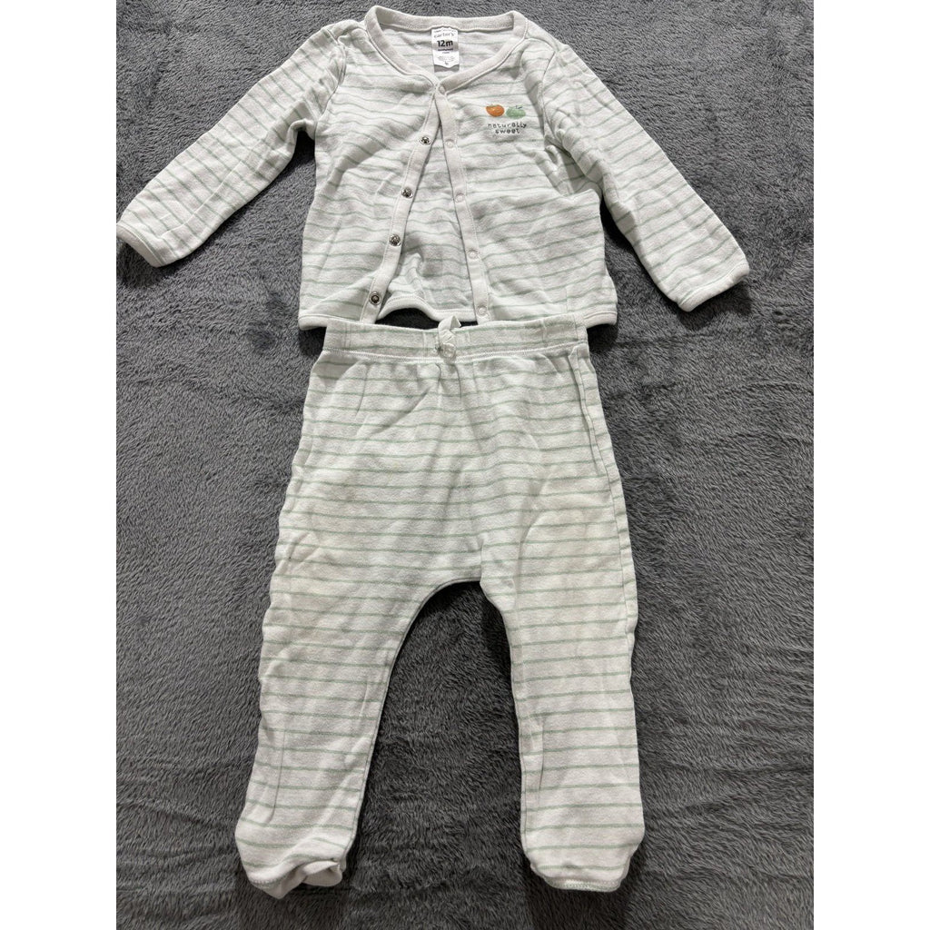 Carter's Baby 12M 6 Piece Bundle Bodysuits Footed Pants Sage Yellow