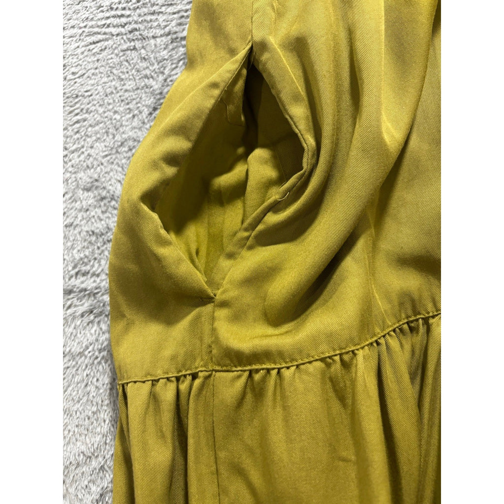 The Drop Womens M Olive Green Tiered Midi Dress Boho Casual
