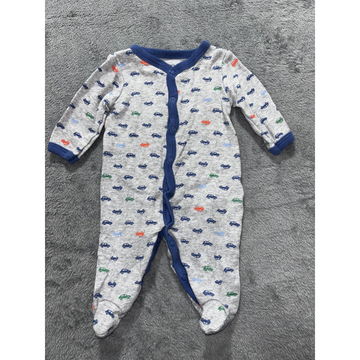 Carter's Baby Boy 3M 6 Piece Bundle Hoodie Sleeper Bodysuits Pants Blue Gray
