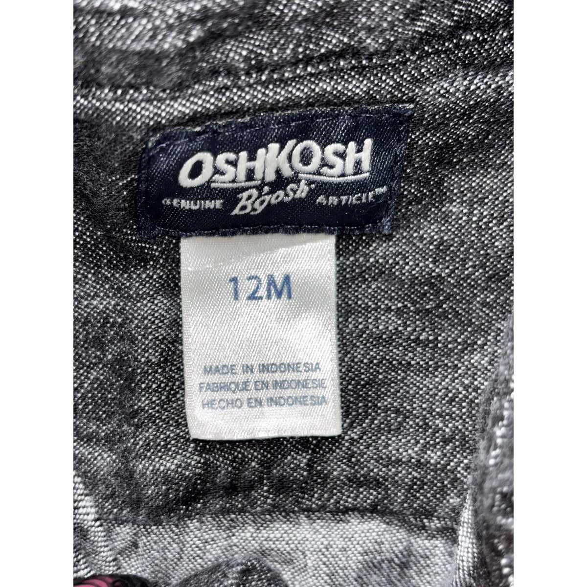 Carter's OshKosh Baby 12M 4 Piece Bundle Chambray Denim Red Navy Pants