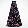 Elle Womens S Black Pink Floral Maxi Dress Lace Back Boho Casual