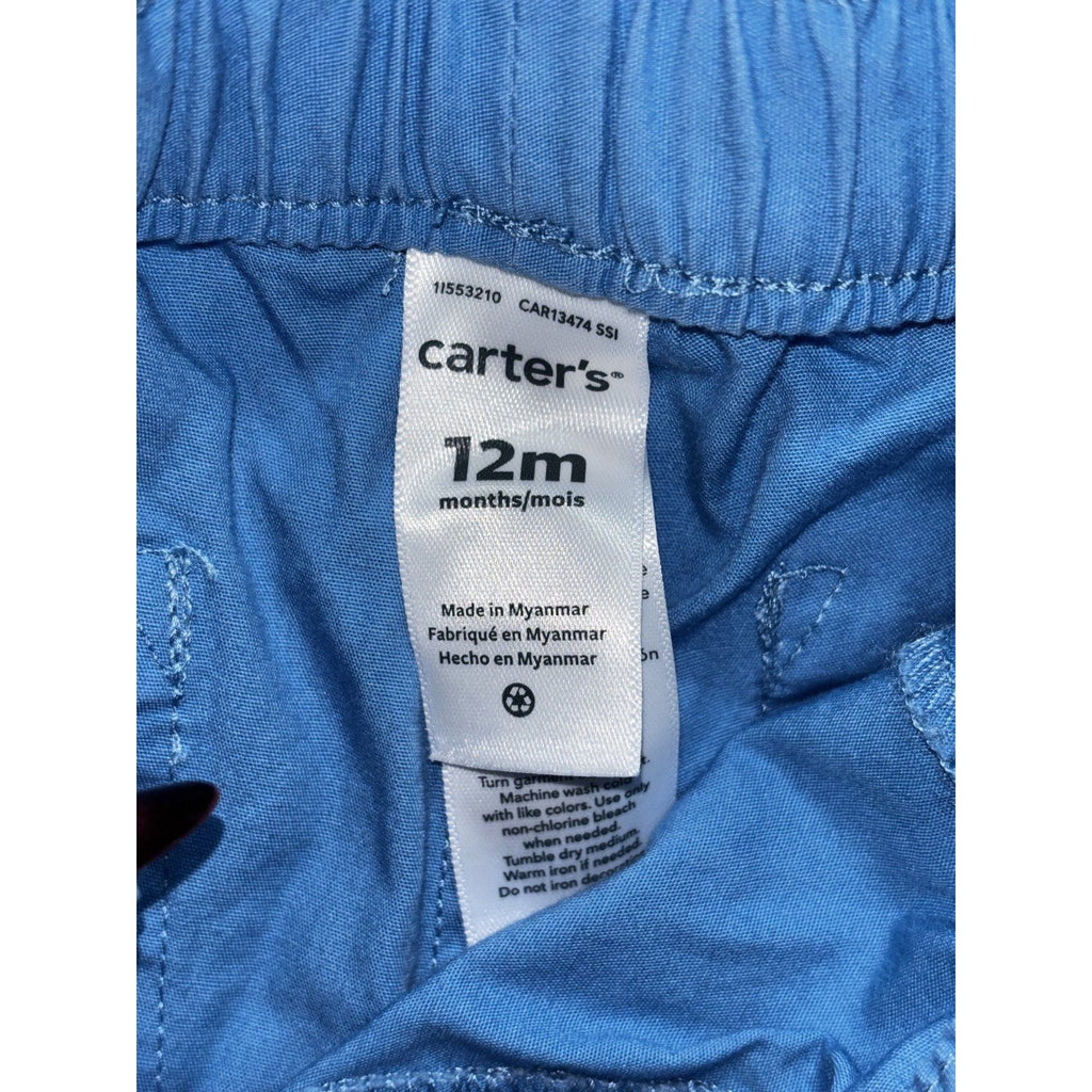 Carter's Okie Dokie 12M Baby 6 Piece Bundle Shark Shirt Tee Tank Shorts Blue