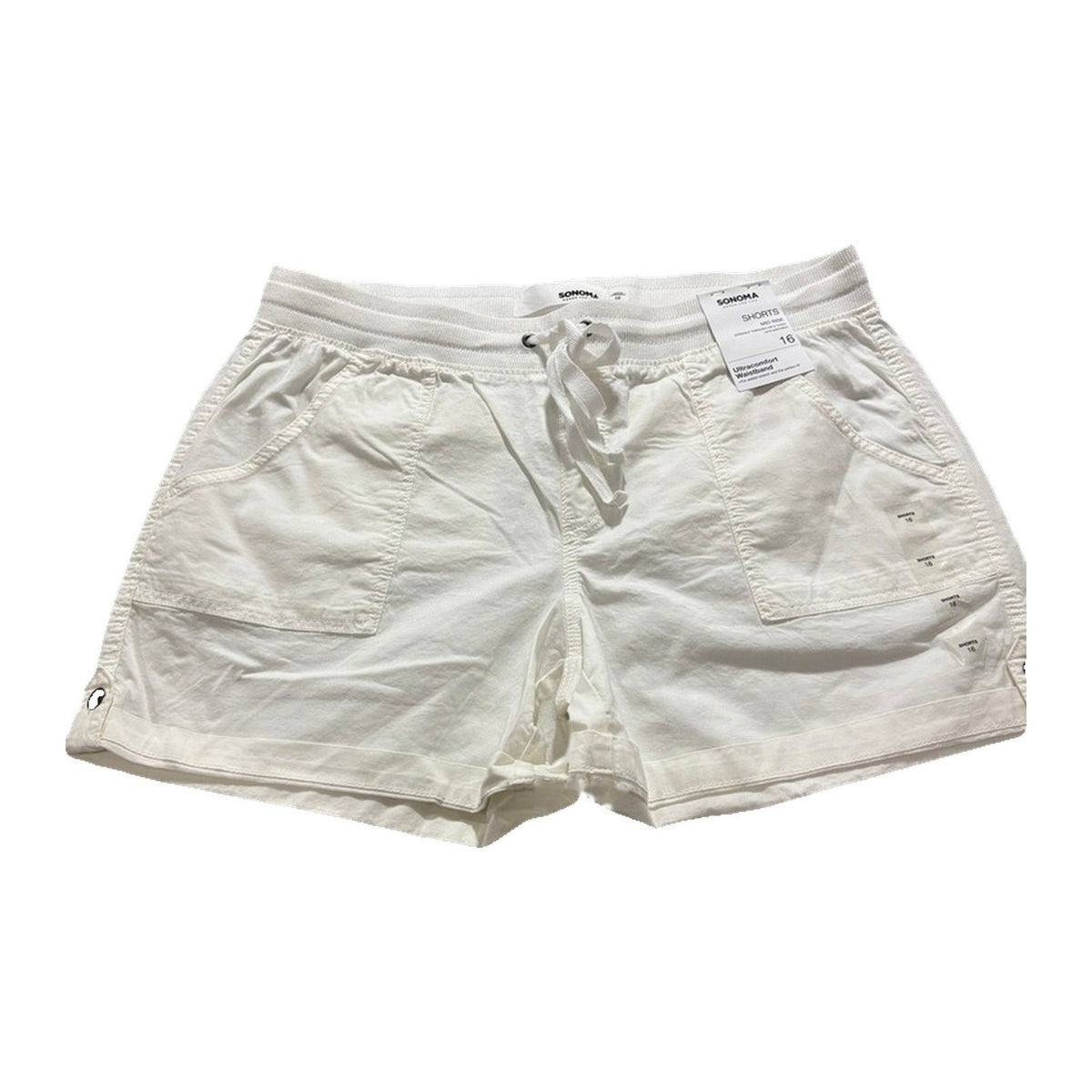 Sonoma 16 White Womens Shorts Ultracomfort Waistband Casual Preppy Boho