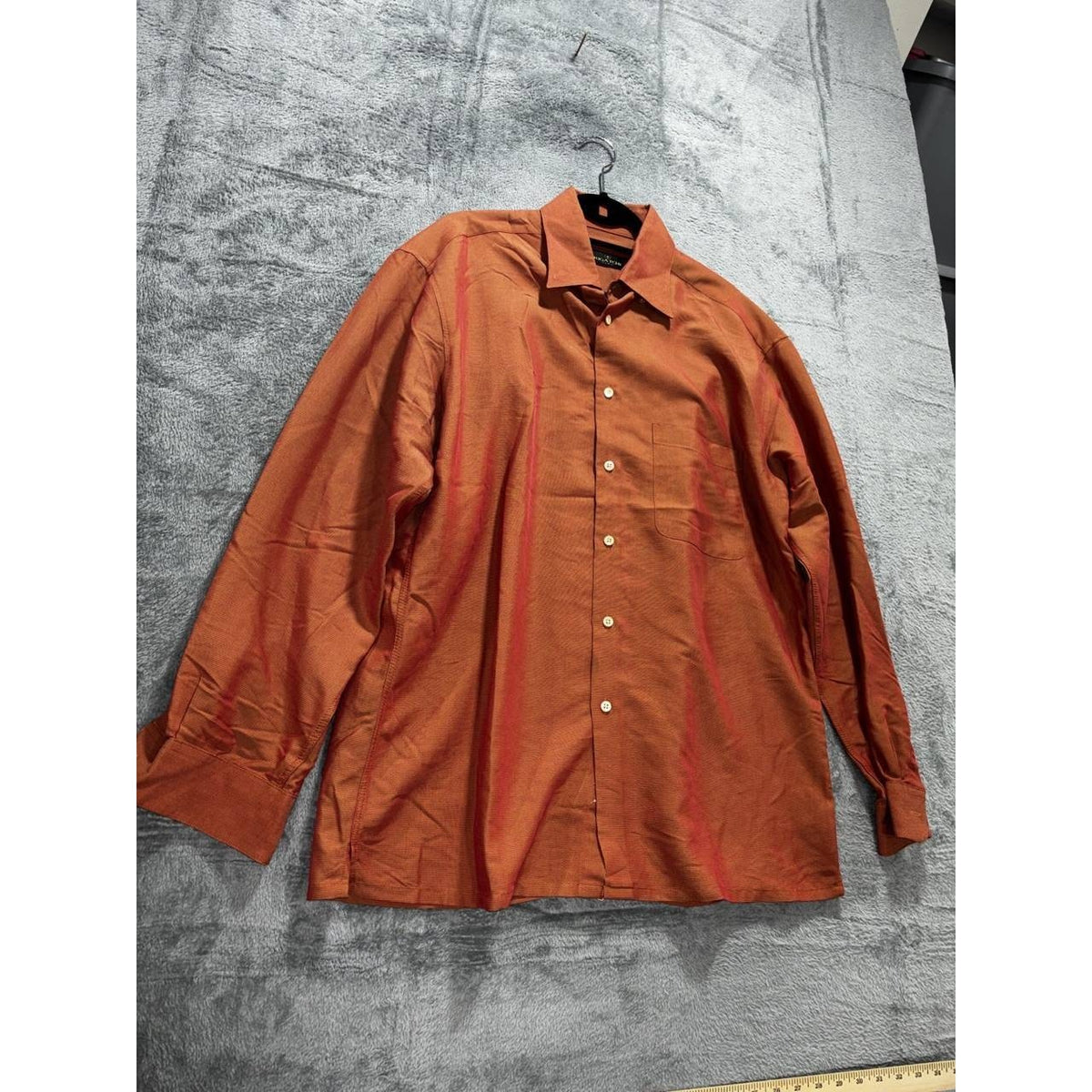 Bugatchi Men's Rust Orange Dress Shirt Size L, photo 3 of 10