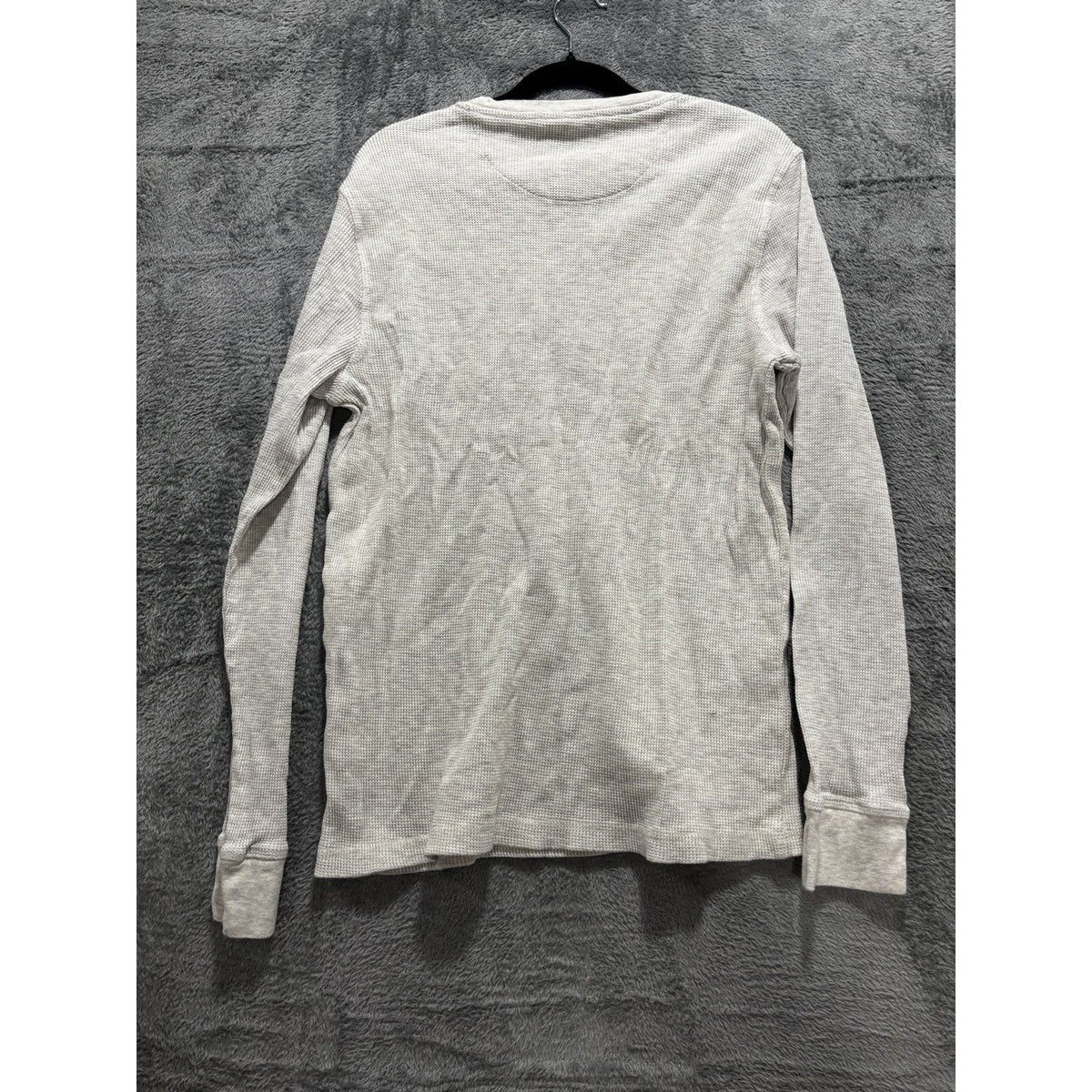 Chaps Mens L Heather Gray Waffle Knit Long Sleeve Thermal Shirt Casual
