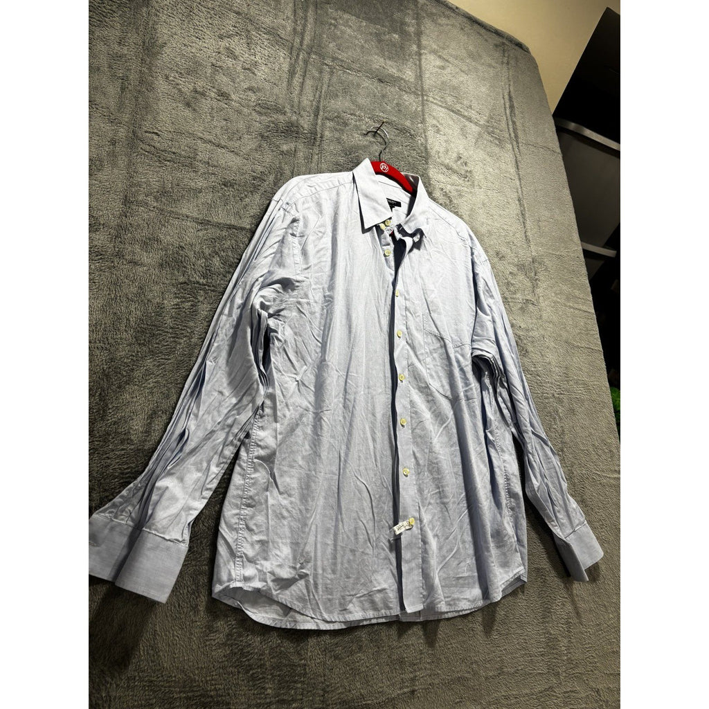 Burberry London Mens 43 Light Blue Long Sleeve Button Up Dress Shirt Classic
