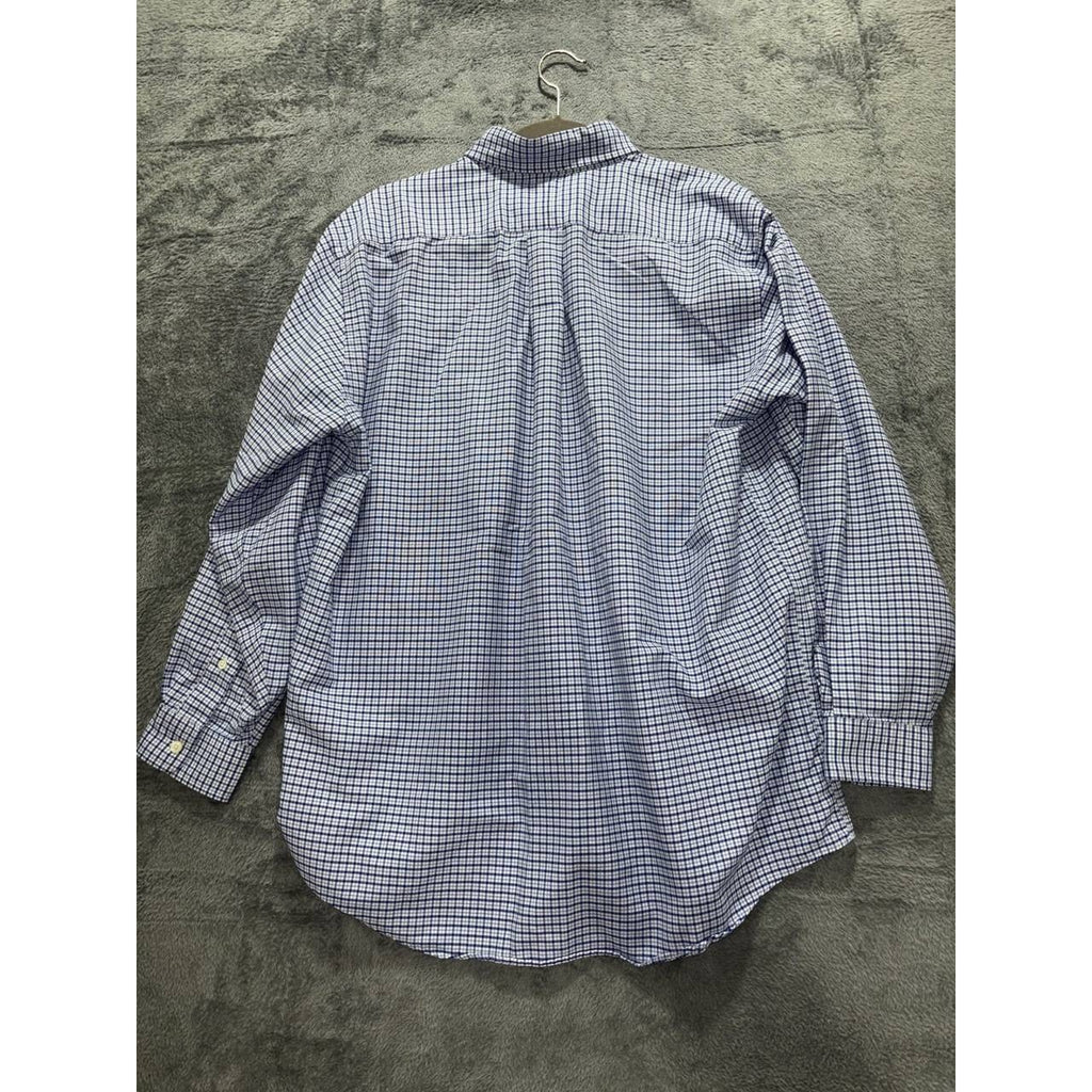 L.L. Bean Men's Blue Check Dress Shirt Size 16-33, photo 6 of 8