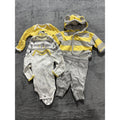 baby B'gosh Baby NB 5 Piece Bundle Hoodie Pants Bodysuits Yellow Gray