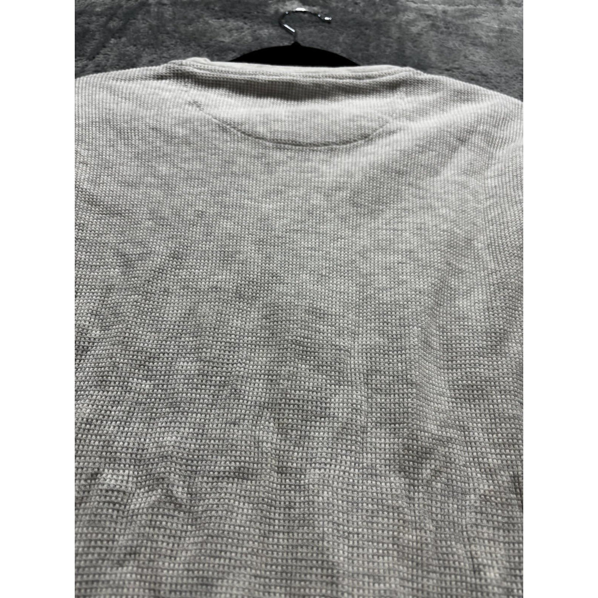 Chaps Mens L Heather Gray Waffle Knit Long Sleeve Thermal Shirt Casual