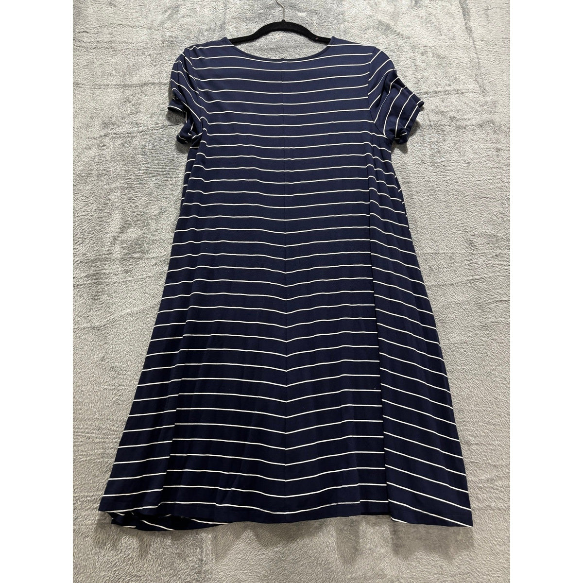 Old Navy M Womens Navy Blue White Striped T-Shirt Dress Casual Coastal Preppy