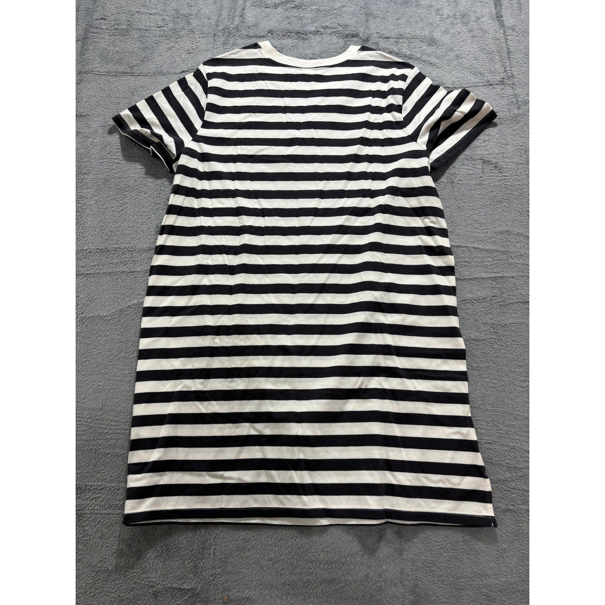 Old Navy Womens L Black White Striped Short Sleeve T-Shirt Dress Casual Beach