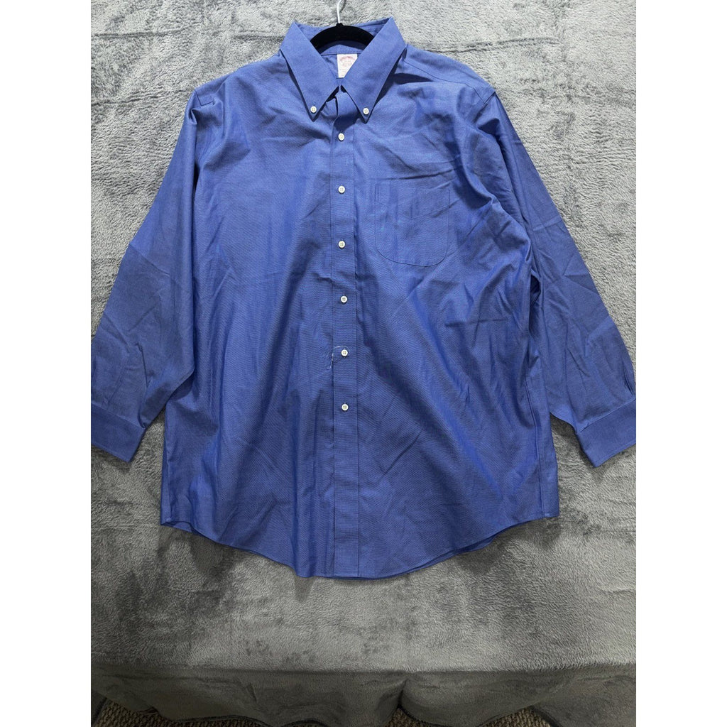 Brooks Brothers Mens 17-33 Blue Long Sleeve Button Down Dress Shirt