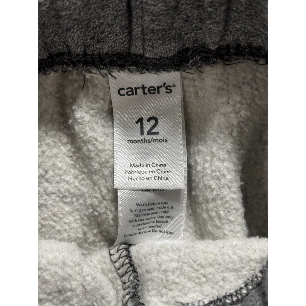 Carter's Baby Boy 12M 5 Piece Bundle Moose Bodysuit Pants Cardigan Gray Tan