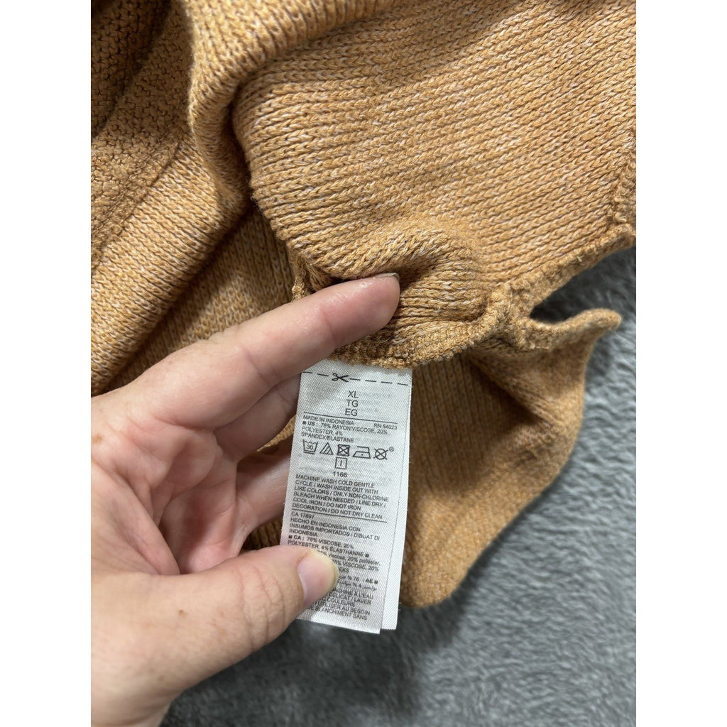 Old Navy Womens XL Camel Tan Mock Neck Sweater Pullover Cozy Casual