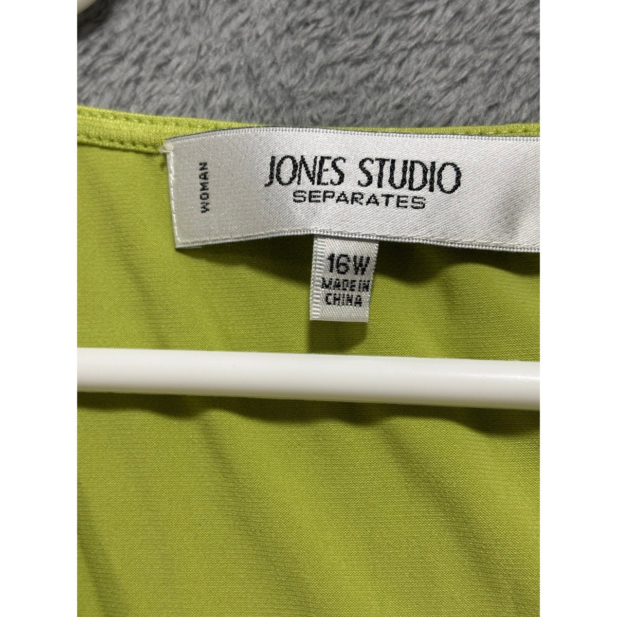 Jones Studio 16W Lime Green Sleeveless Pleated Neck Womens Tank Top Vintage NWT