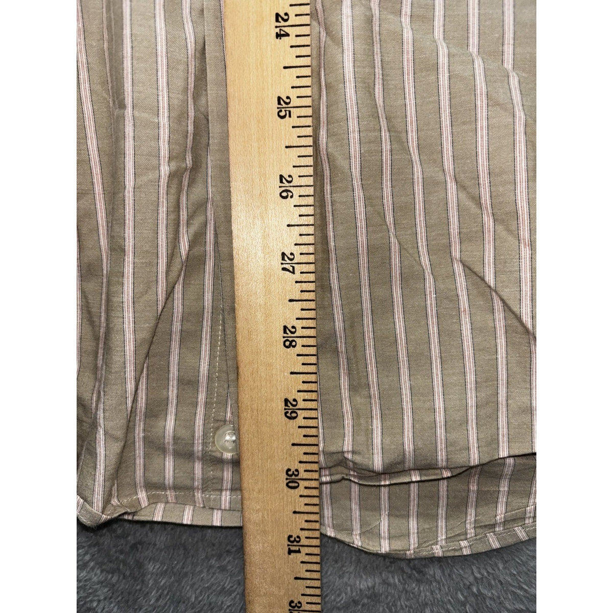 Ermenegildo Zegna Mens 41/16 Olive Striped Long Sleeve Button Up Dress Shirt