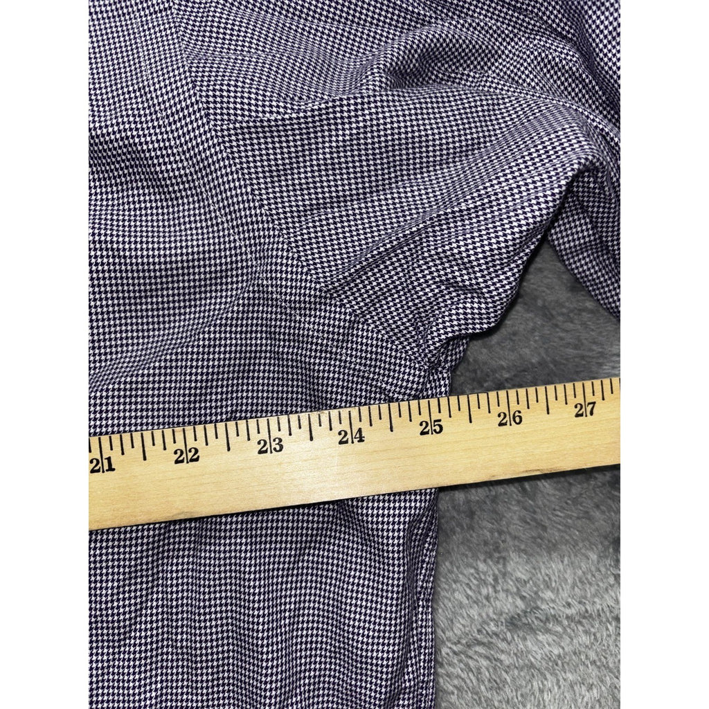 Polo Golf Ralph Lauren Mens L Purple Houndstooth Long Sleeve Button Up Shirt