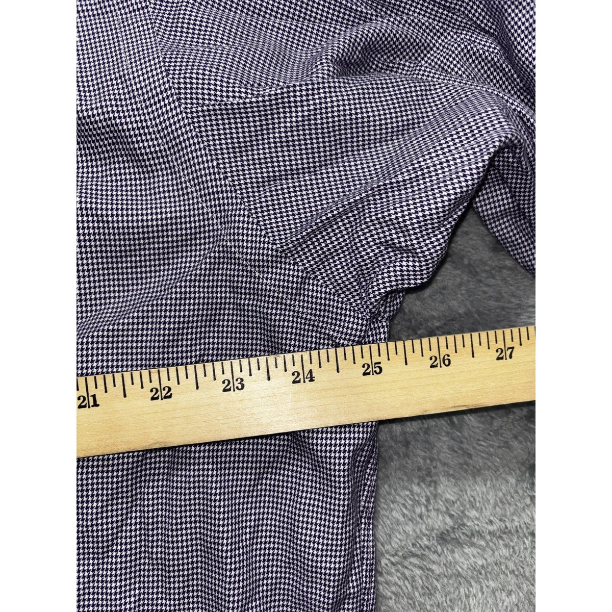 Polo Golf Ralph Lauren Mens L Purple Houndstooth Long Sleeve Button Up Shirt