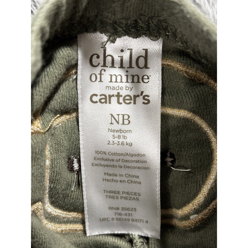 Carter's Child of Mine Baby Boy NB 6 Piece Bundle Sleeper Hoodie Pants
