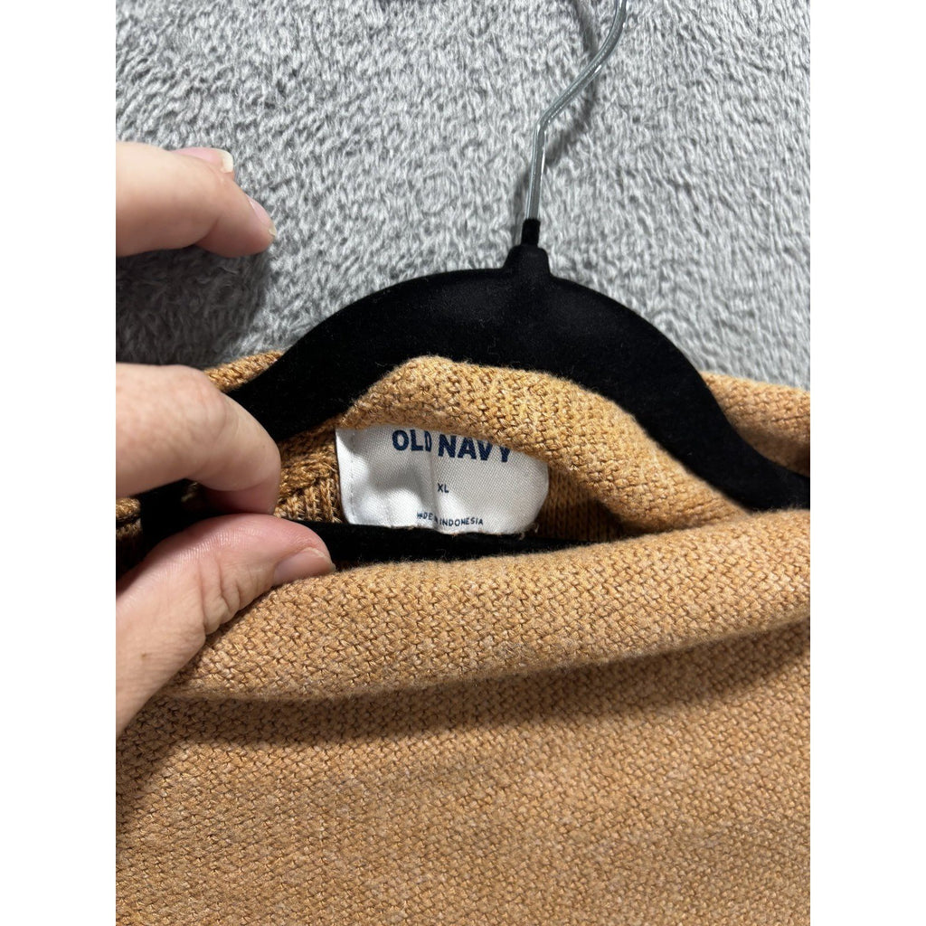 Old Navy Womens XL Camel Tan Mock Neck Sweater Pullover Cozy Casual