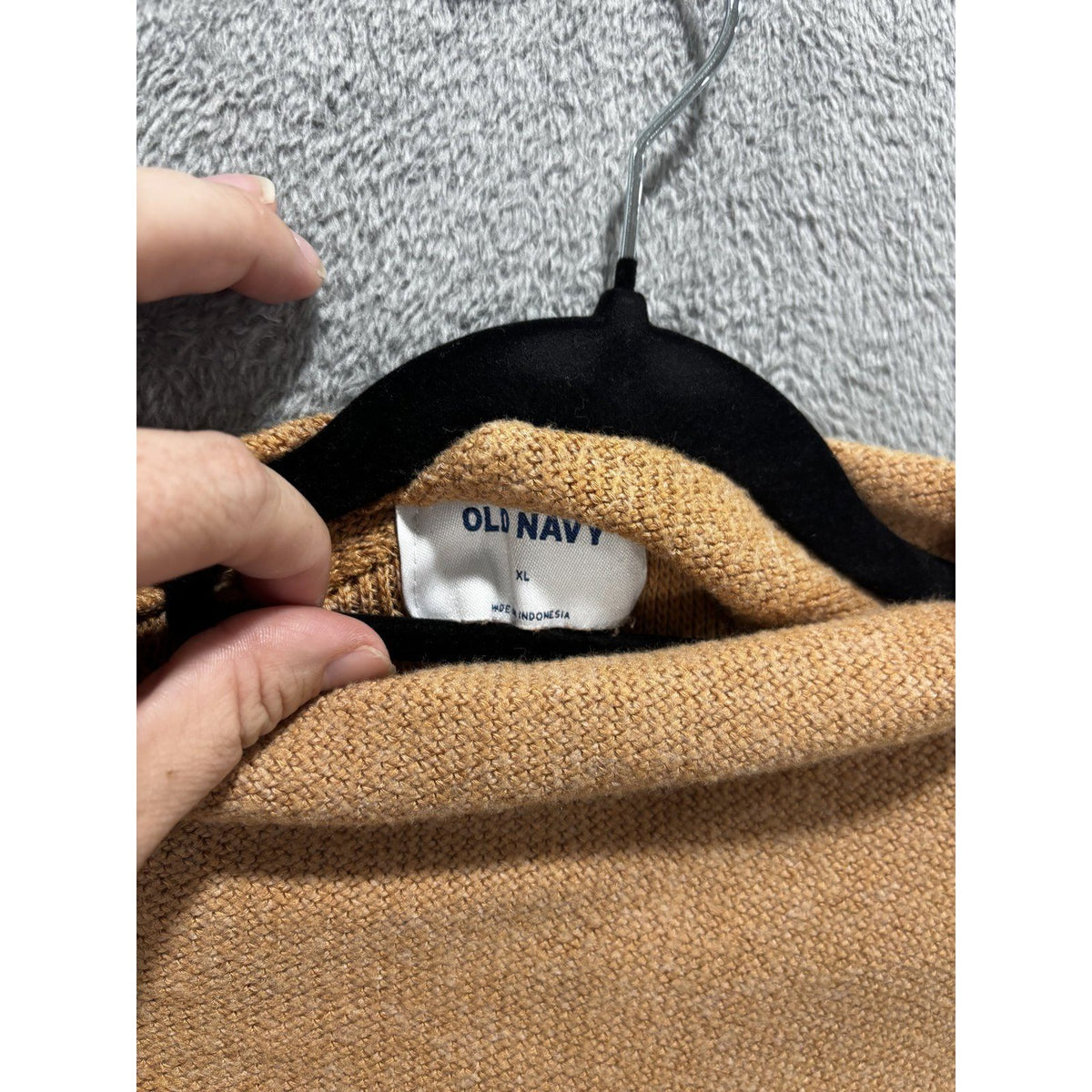 Old Navy Womens XL Camel Tan Mock Neck Sweater Pullover Cozy Casual