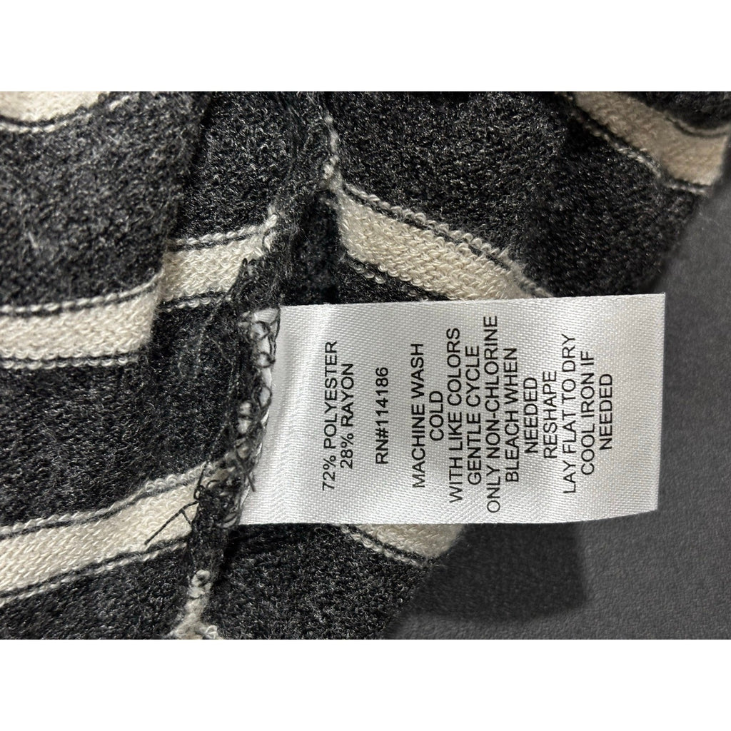 89th + Madison XL Black White Striped Long Sleeve Womens Top Casual Preppy
