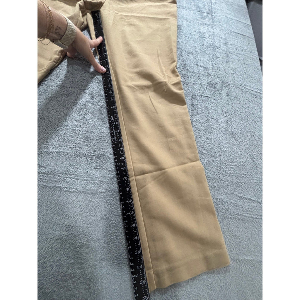 Womens 3 Tall Tan Straight Leg Casual Trousers Chino Pants Vintage Preppy 16