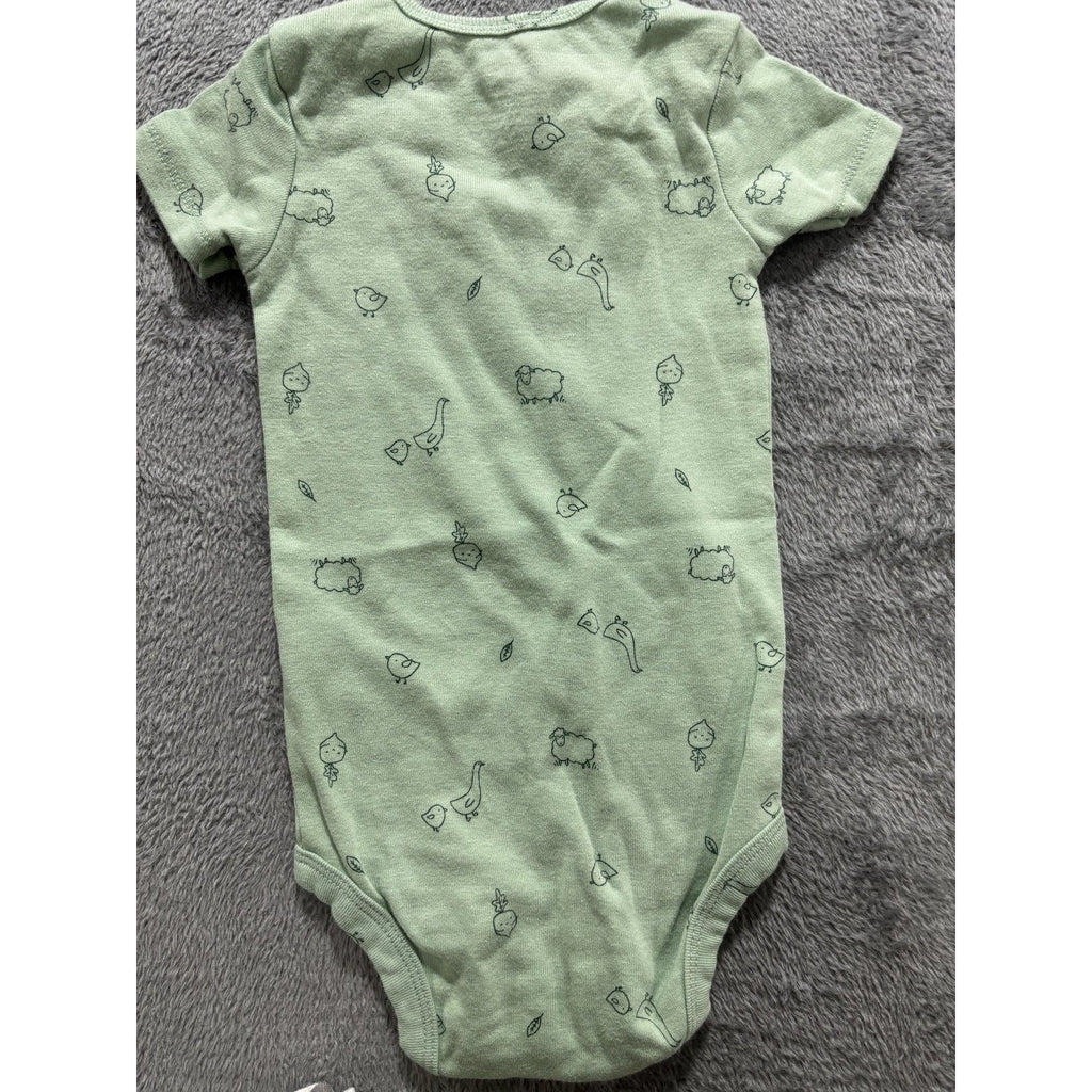 Carter's Baby 12M 6 Piece Bundle Bodysuits Footed Pants Sage Yellow