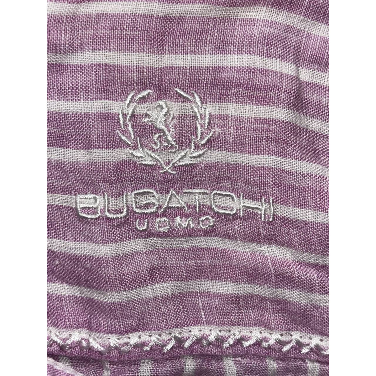 Bugatchi Men's Purple Striped Linen Shirt Size XL, photo 8 of 11