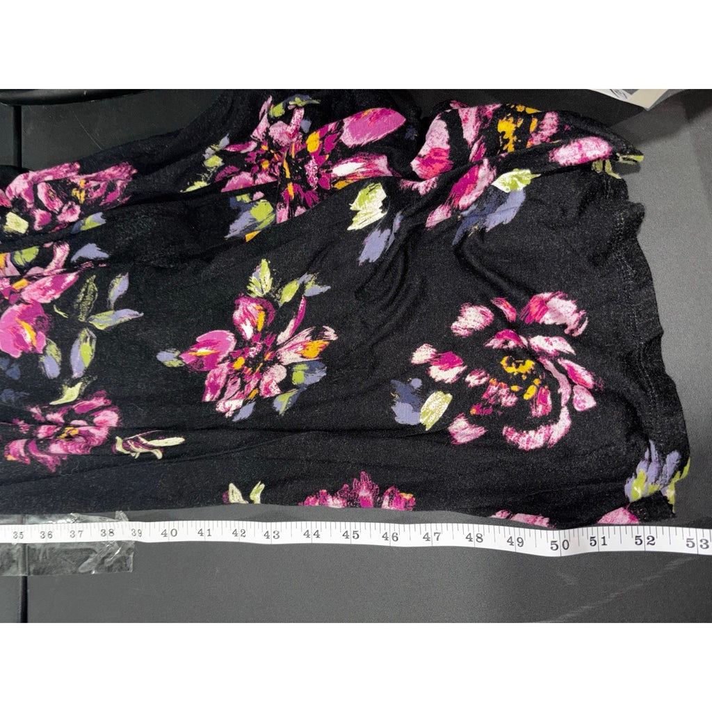 Elle Womens S Black Pink Floral Maxi Dress Lace Back Boho Casual