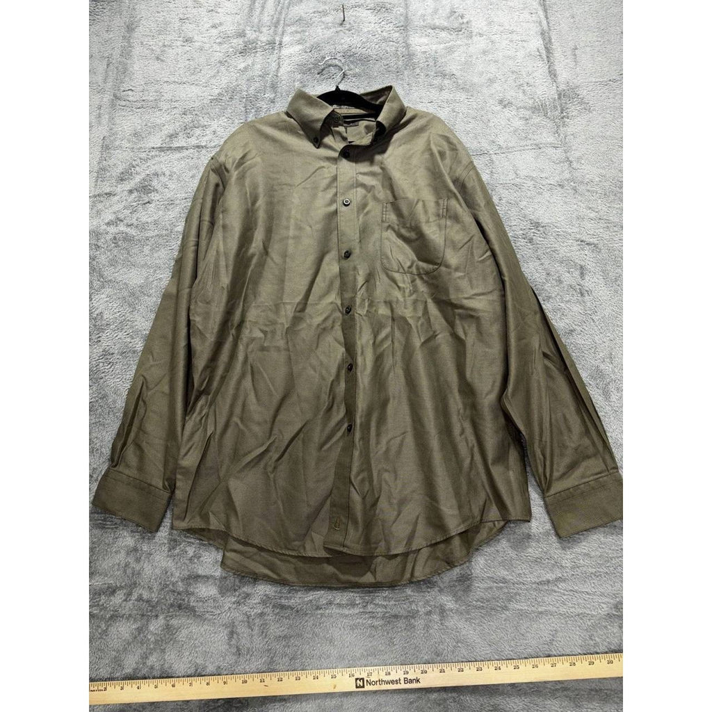 Nordstrom Men's Olive Green Dress Shirt Size L