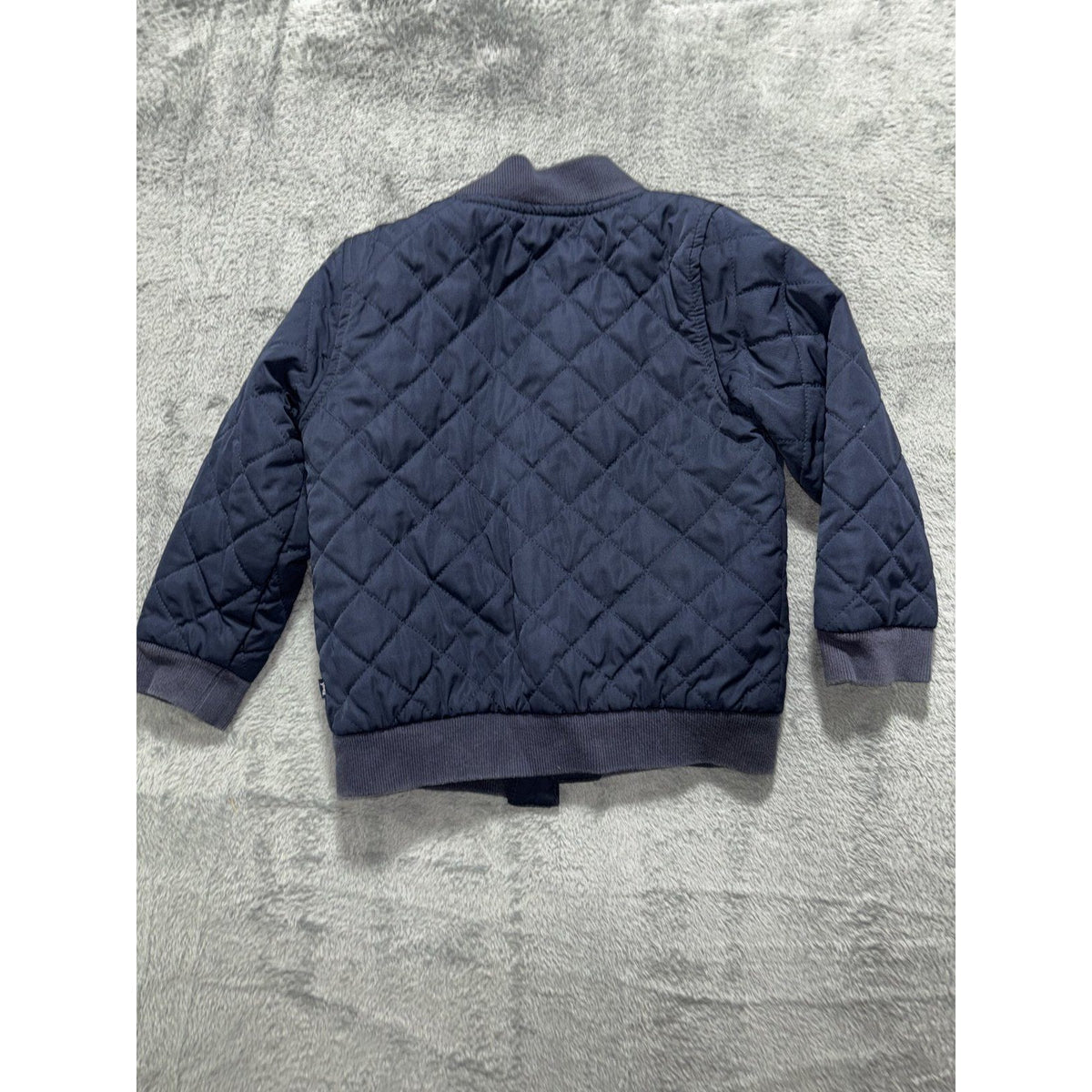 baby B'gosh Toddler Boy 3T Bomber Jacket Navy Blue Quilted Snap Front