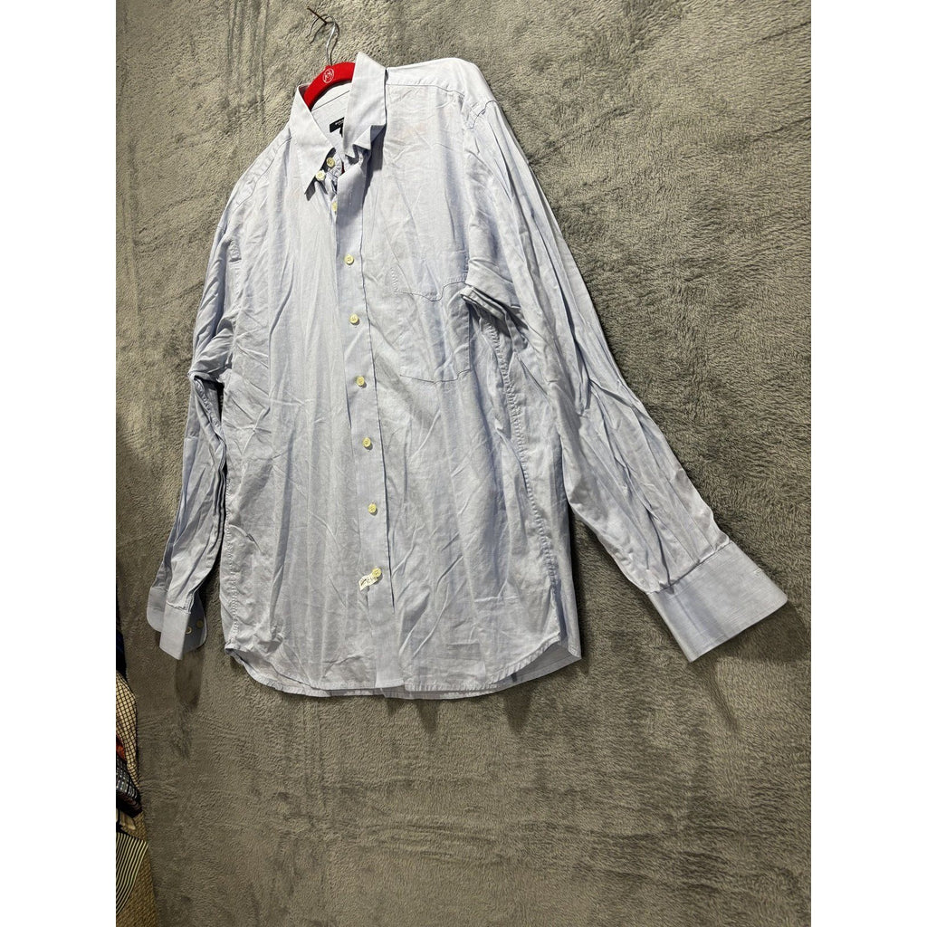 Burberry London Mens 43 Light Blue Long Sleeve Button Up Dress Shirt Classic