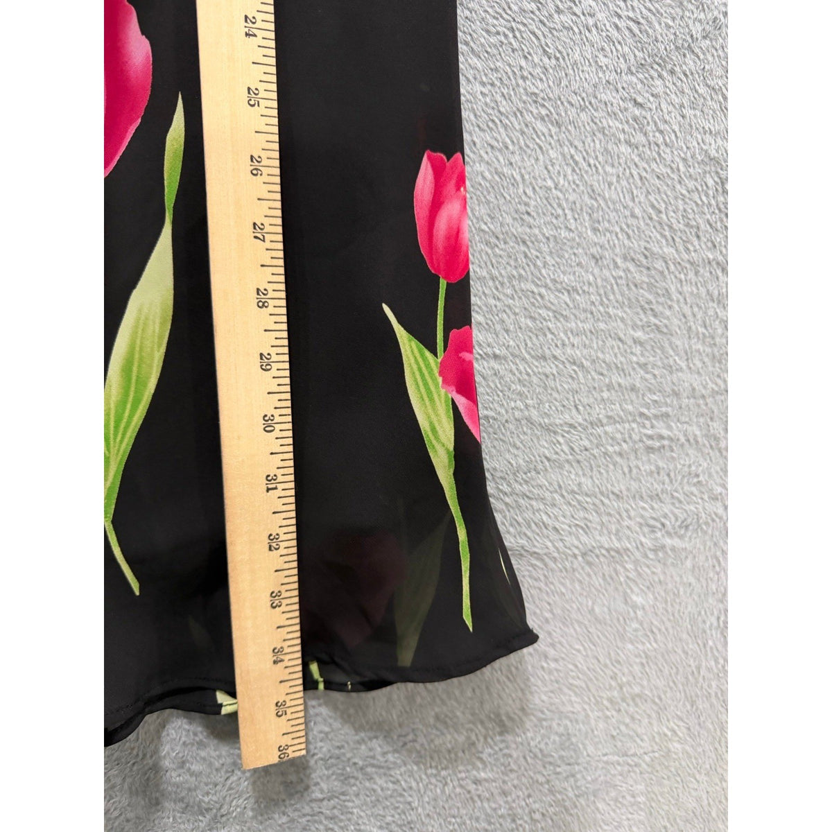 Studio I Womens 6 Black Floral Tulip Top Midi Skirt Set Vintage Boho 2pc