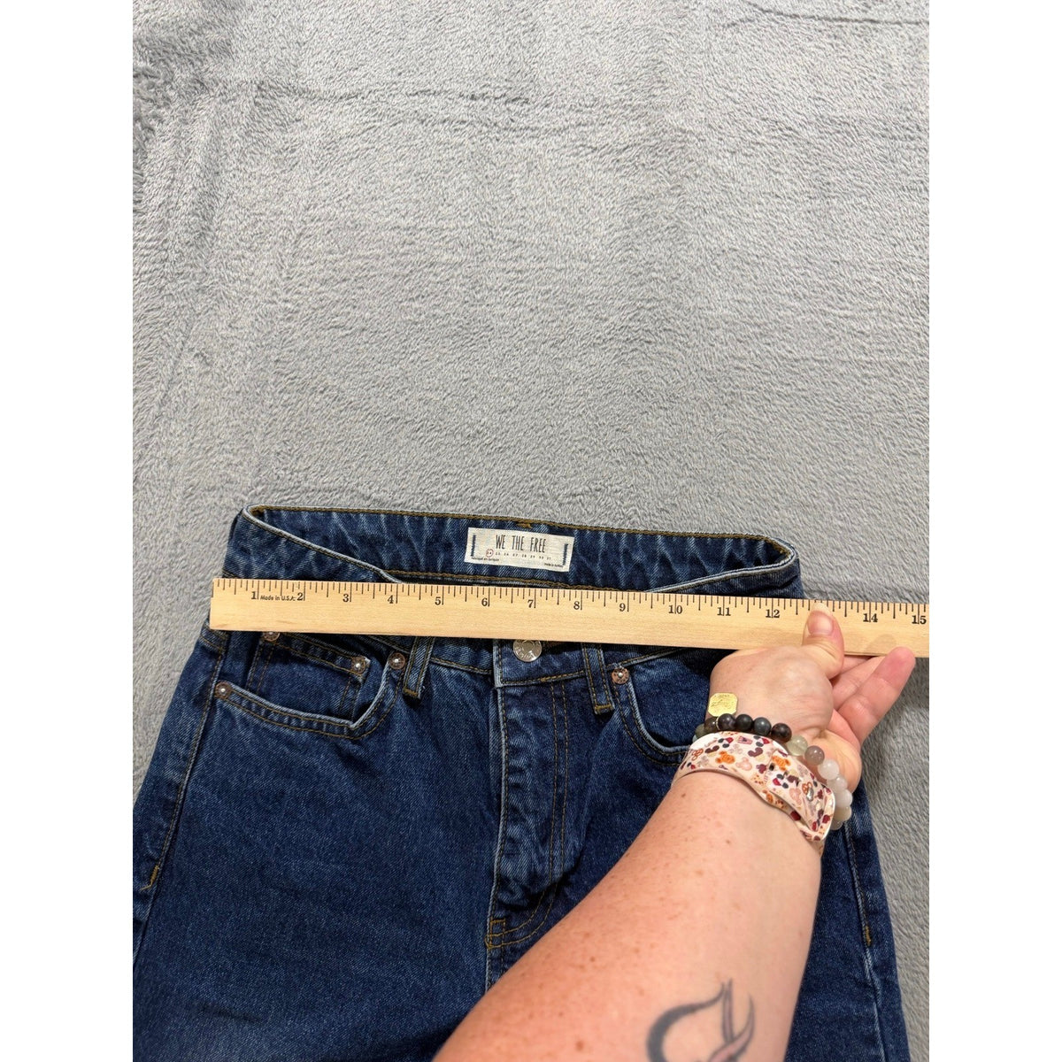 We The Free 24 Blue Jeans Womens High Rise Straight Leg Denim Boho Casual