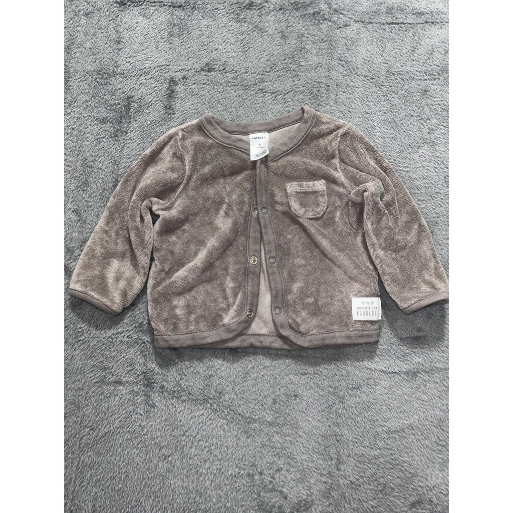 Carter's Baby 6M 9 Piece Bundle Cardigan Bodysuits Pants Shorts Hat Gray Brown
