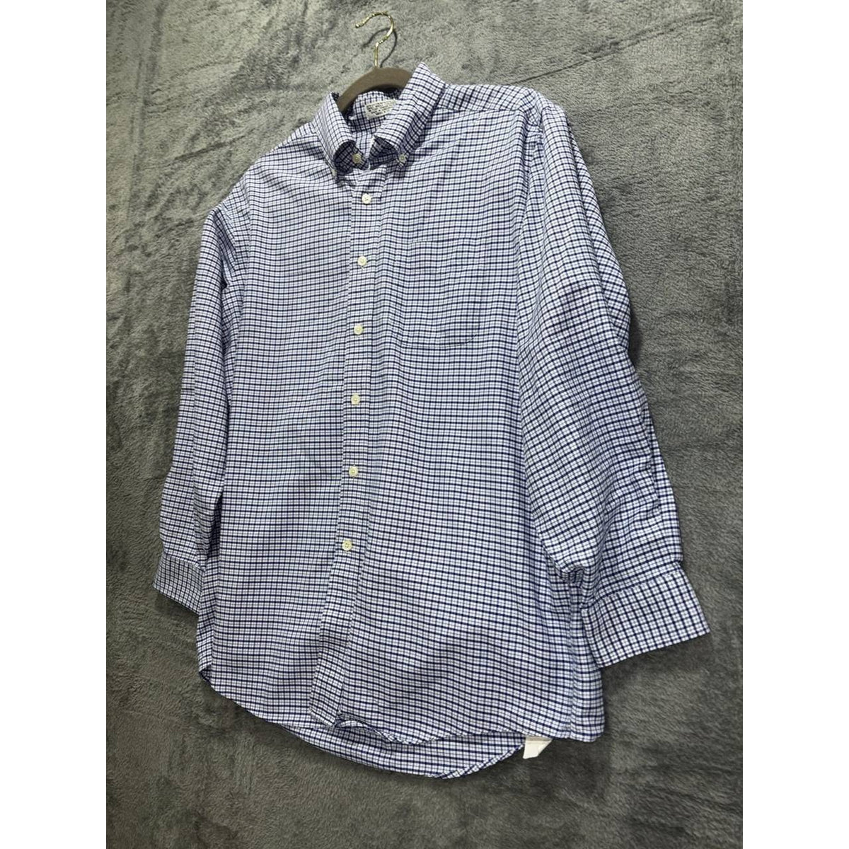 L.L. Bean Men's Blue Check Dress Shirt Size 16-33, photo 2 of 8