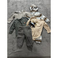 Carter's Baby Boy 12M 5 Piece Bundle Moose Bodysuit Pants Cardigan Gray Tan