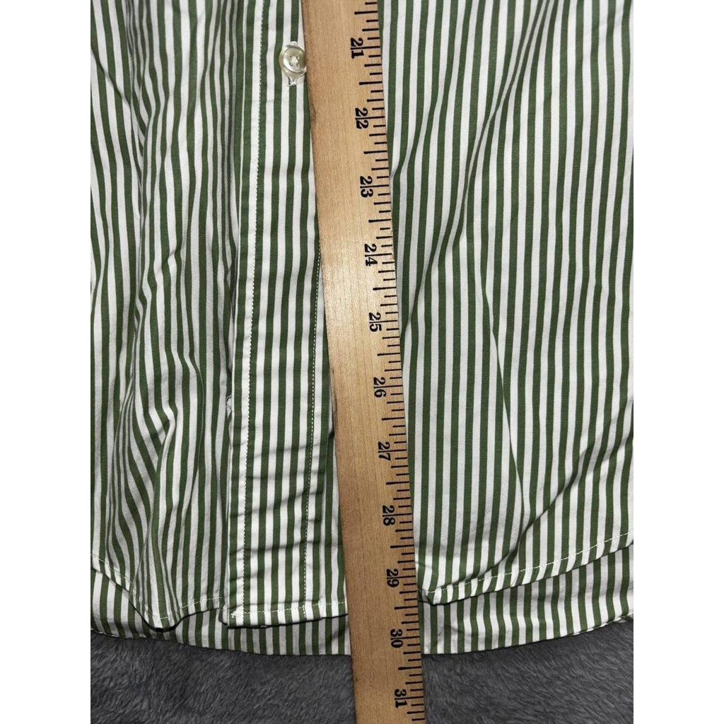 Brooks Brothers Men's Green White Stripe Shirt M, photo 7 of 8