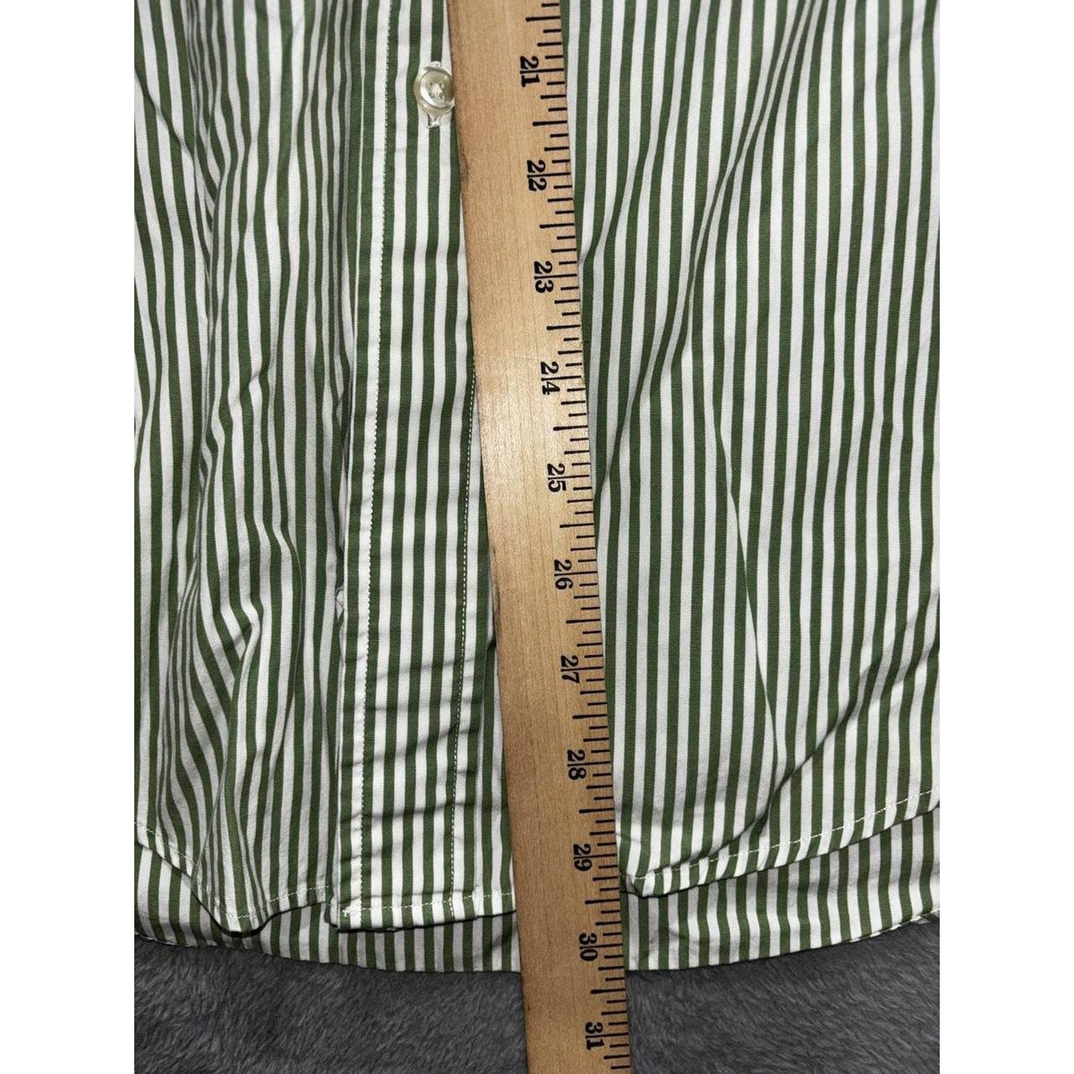 Brooks Brothers Men's Green White Stripe Shirt M, photo 7 of 8