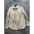 John Varvatos Men's Tan Striped Dress Shirt 17 Long