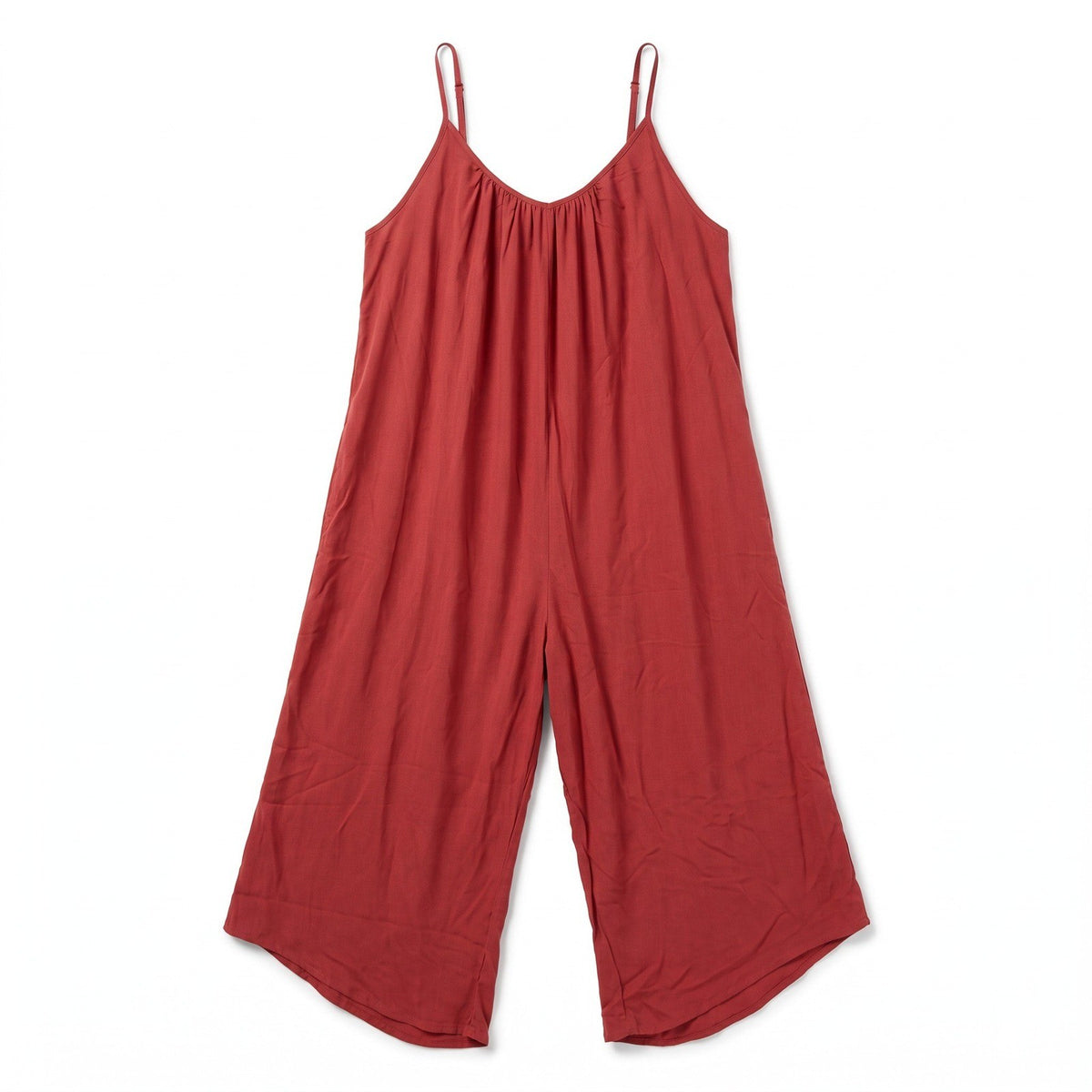 Hunter & Brown Womens S Rust Red Wide Leg Cami Jumpsuit Boho Casual Flowy NWT